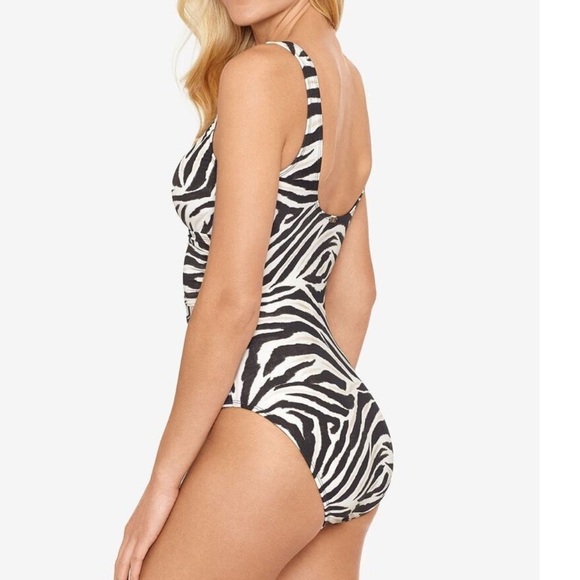 Ralph Lauren Zebra Print One Piece Swimsuit Size 8 - Picture 5 of 9